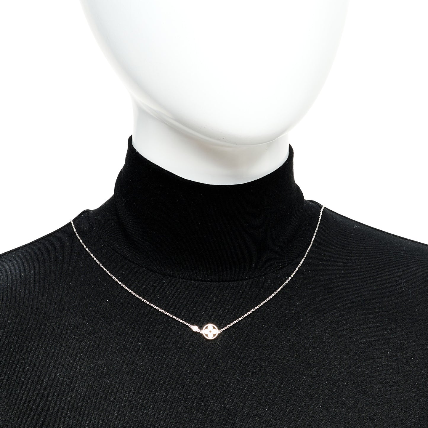 18K White Gold Diamond Idylle Blossom Pendant Necklace