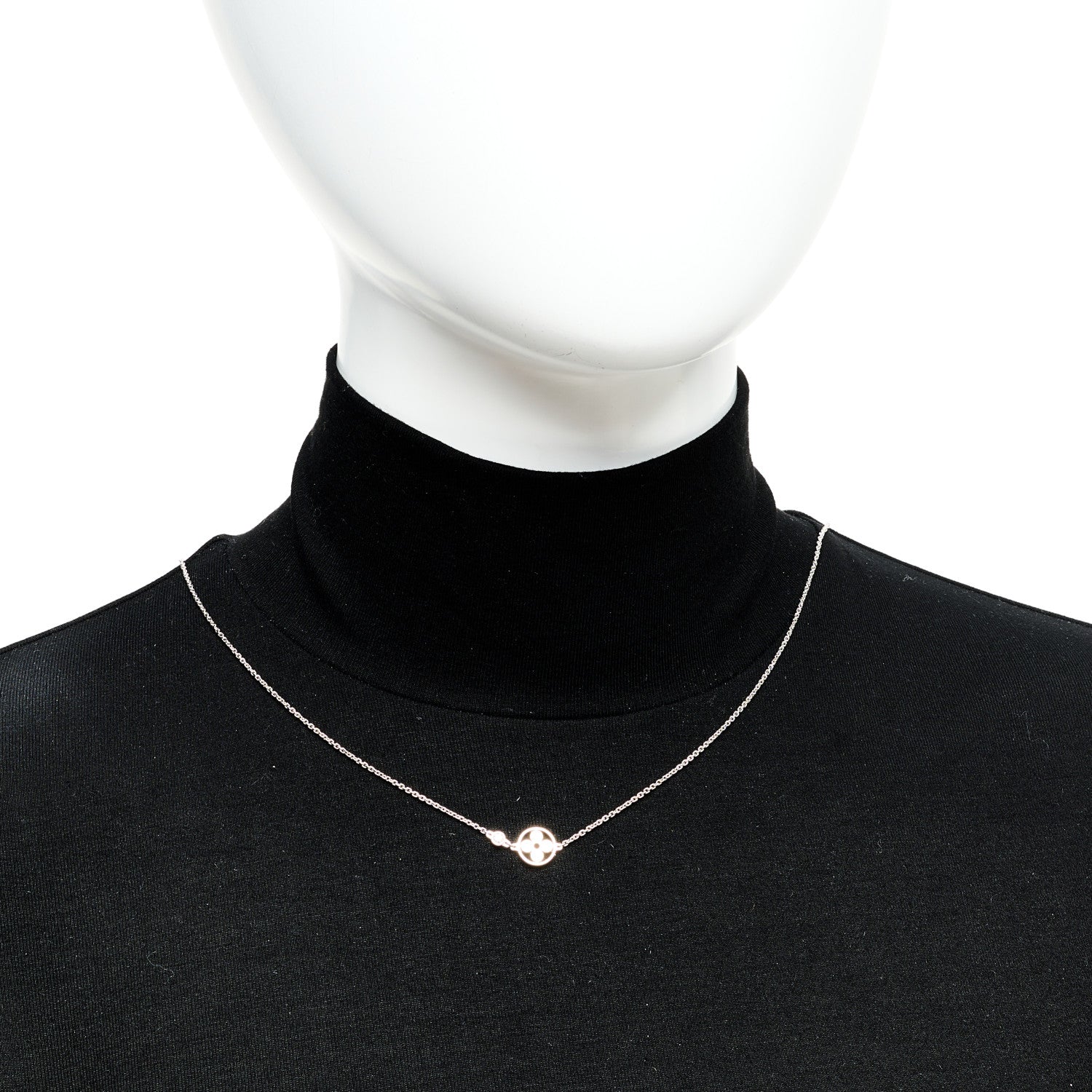 Louis Vuitton 18K White Gold Diamond Idylle Blossom Pendant Necklace 2 of 6