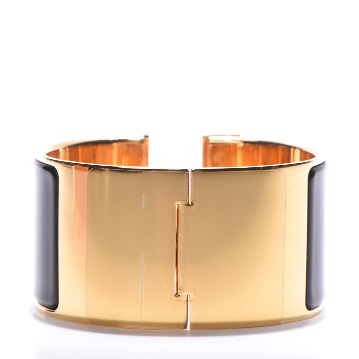 Enamel Extra Wide Clic Clac H Bracelet GM Black