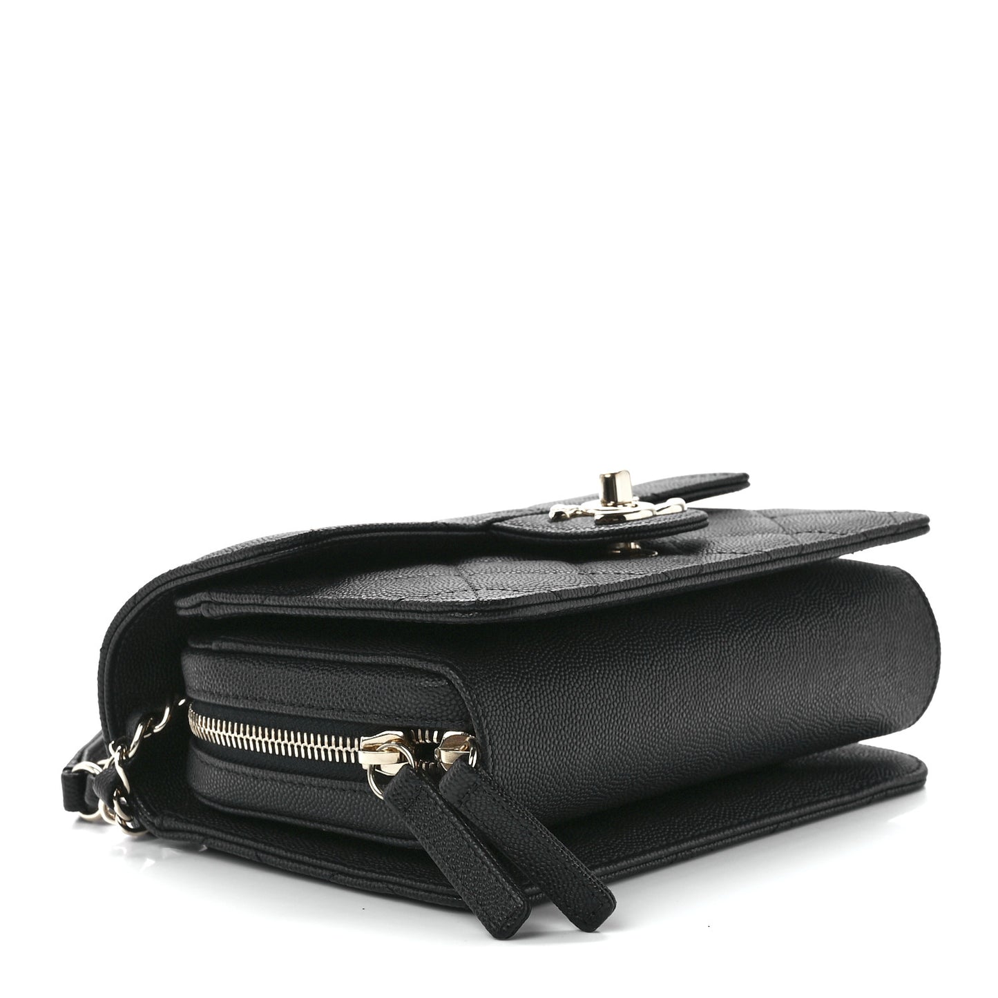 Caviar Quilted Like A Wallet Flap Black