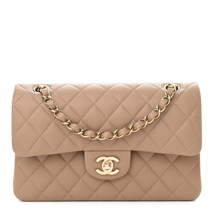 Chanel Caviar Quilted Small Double Flap Dark Beige 1 of 12