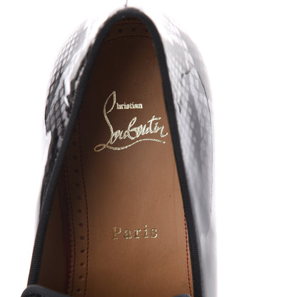 Christian Louboutin Patent Degrade Snakeskin Printed Mens Dandelion Flat Loafers 41 Black Roccia 5 of 7