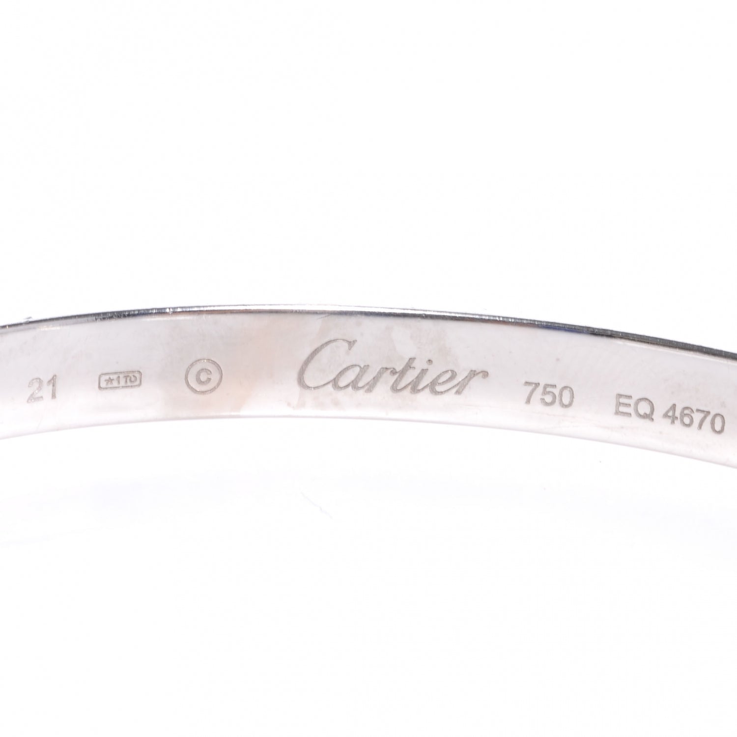 Cartier 18K White Gold LOVE Cuff Bracelet 21 5 of 5