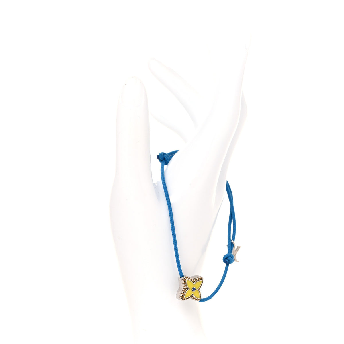 Louis Vuitton Stesia Cord Bracelet Silver Blue 2 of 5