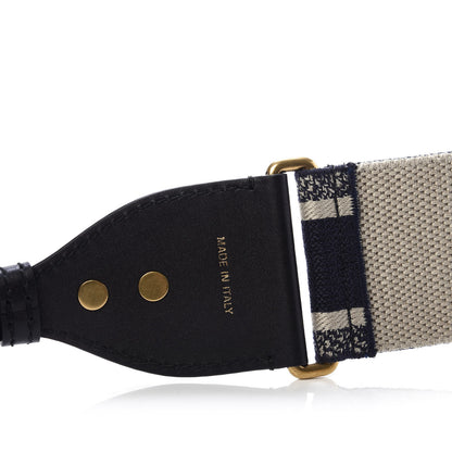 Christian Dior Canvas Embroidered Shoulder Strap Blue 4 of 4