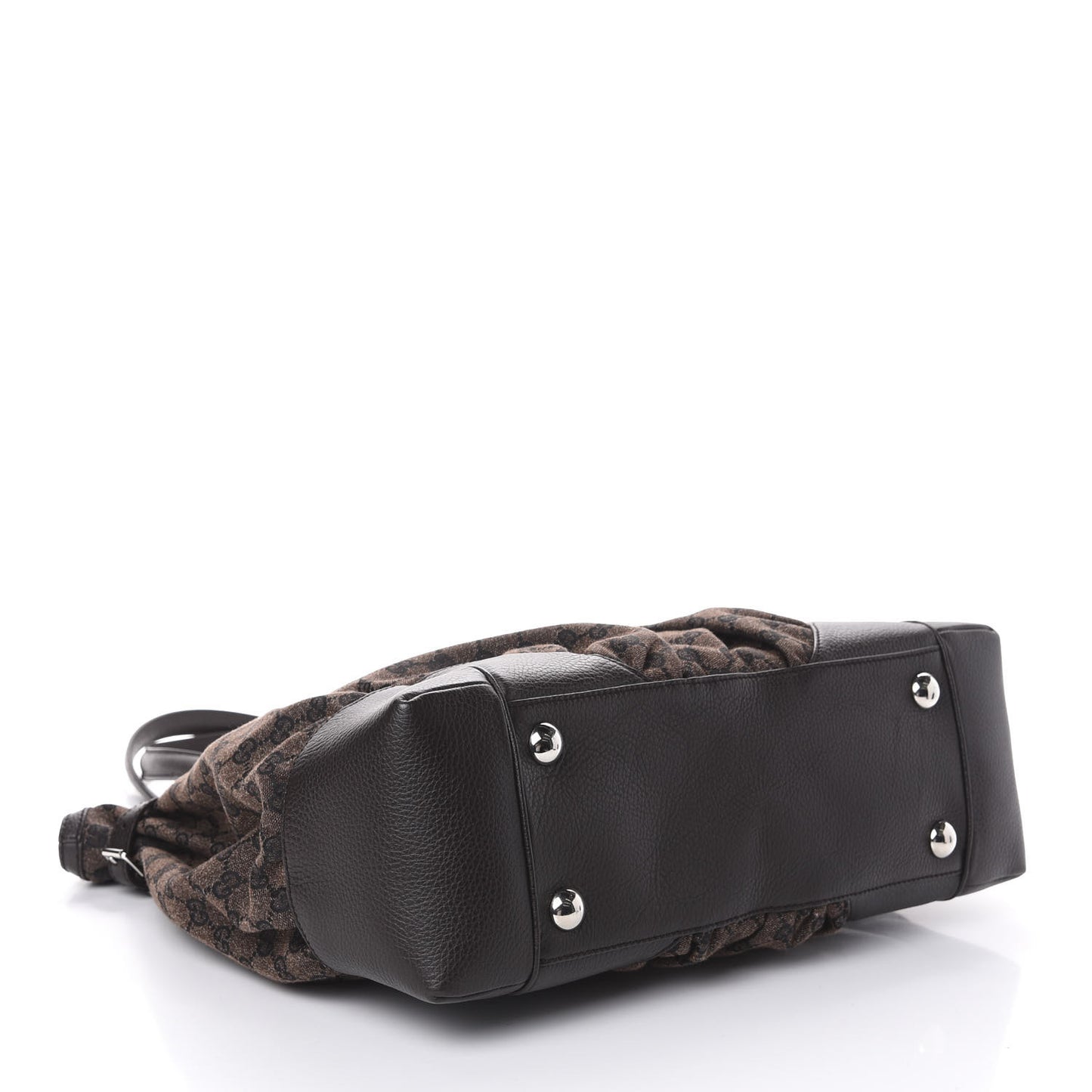 Denim Monogram Full Moon Tote Dark Brown