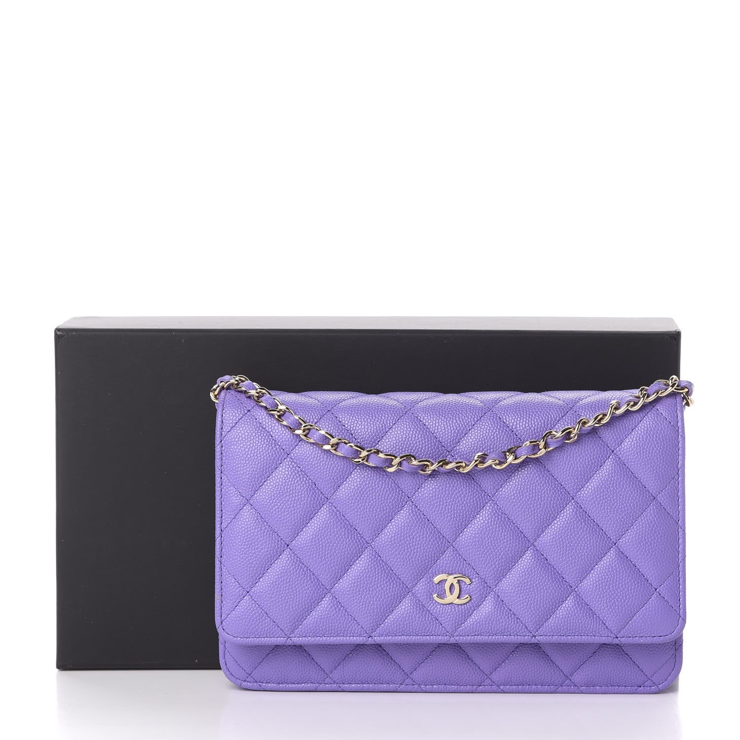 Chanel Caviar Quilted Wallet On Chain WOC Purple 12 of 12