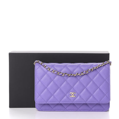Chanel Caviar Quilted Wallet On Chain WOC Purple 12 of 12