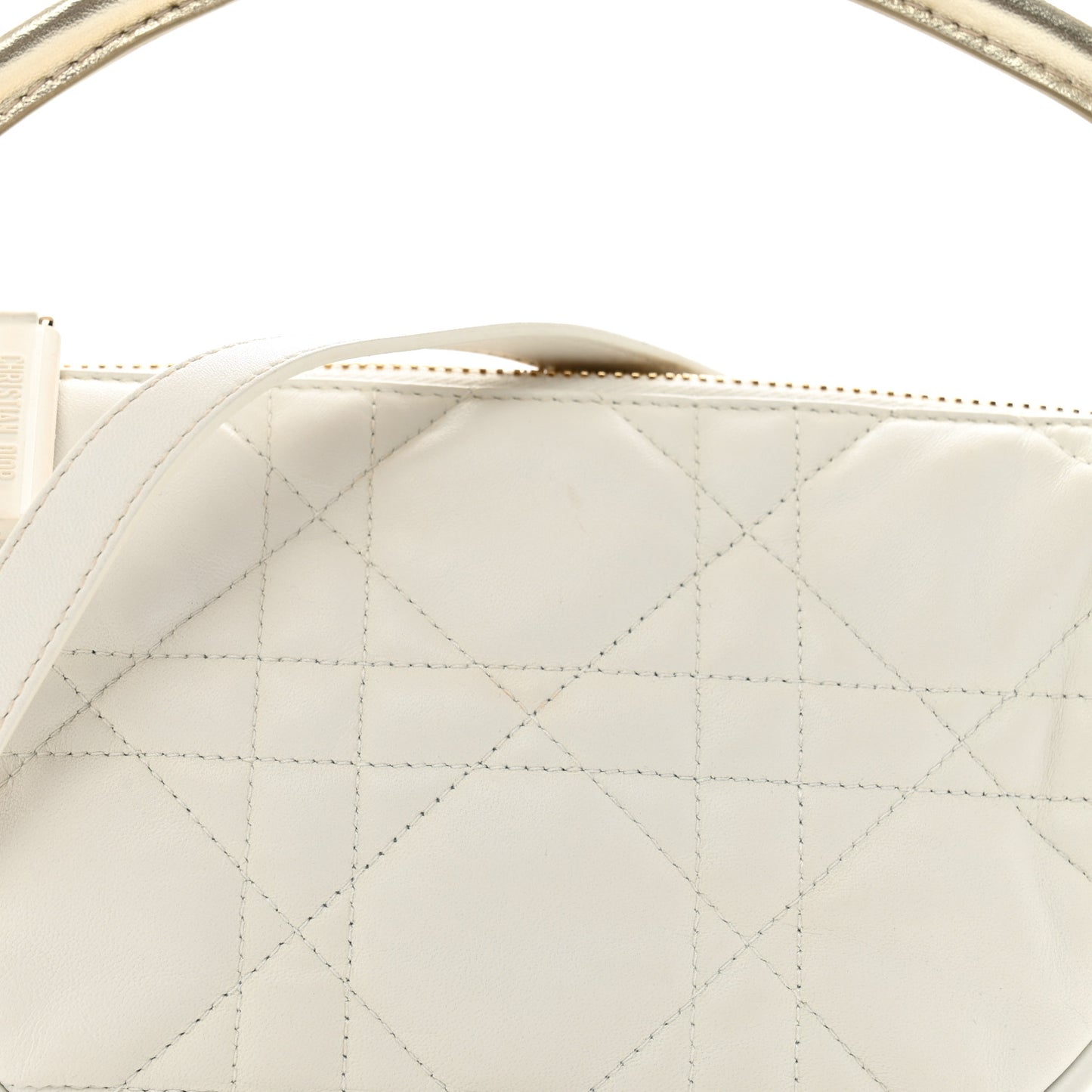 Lambskin Cannage Small Dior Vibe Hobo Bag Latte