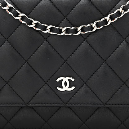 Chanel Lambskin Quilted Wallet On Chain WOC Black 9 of 12