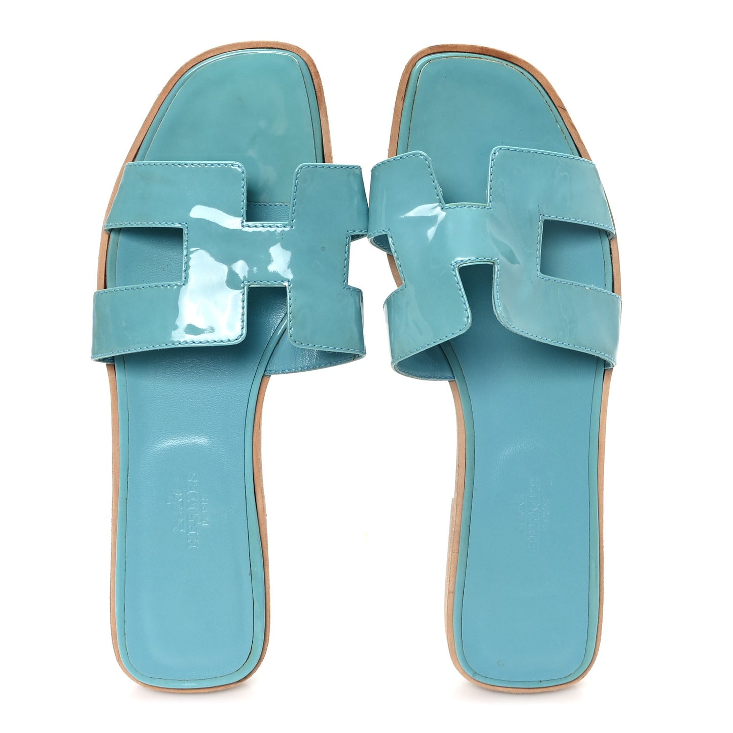 Patent Oran Sandals 40 Bleu Paon