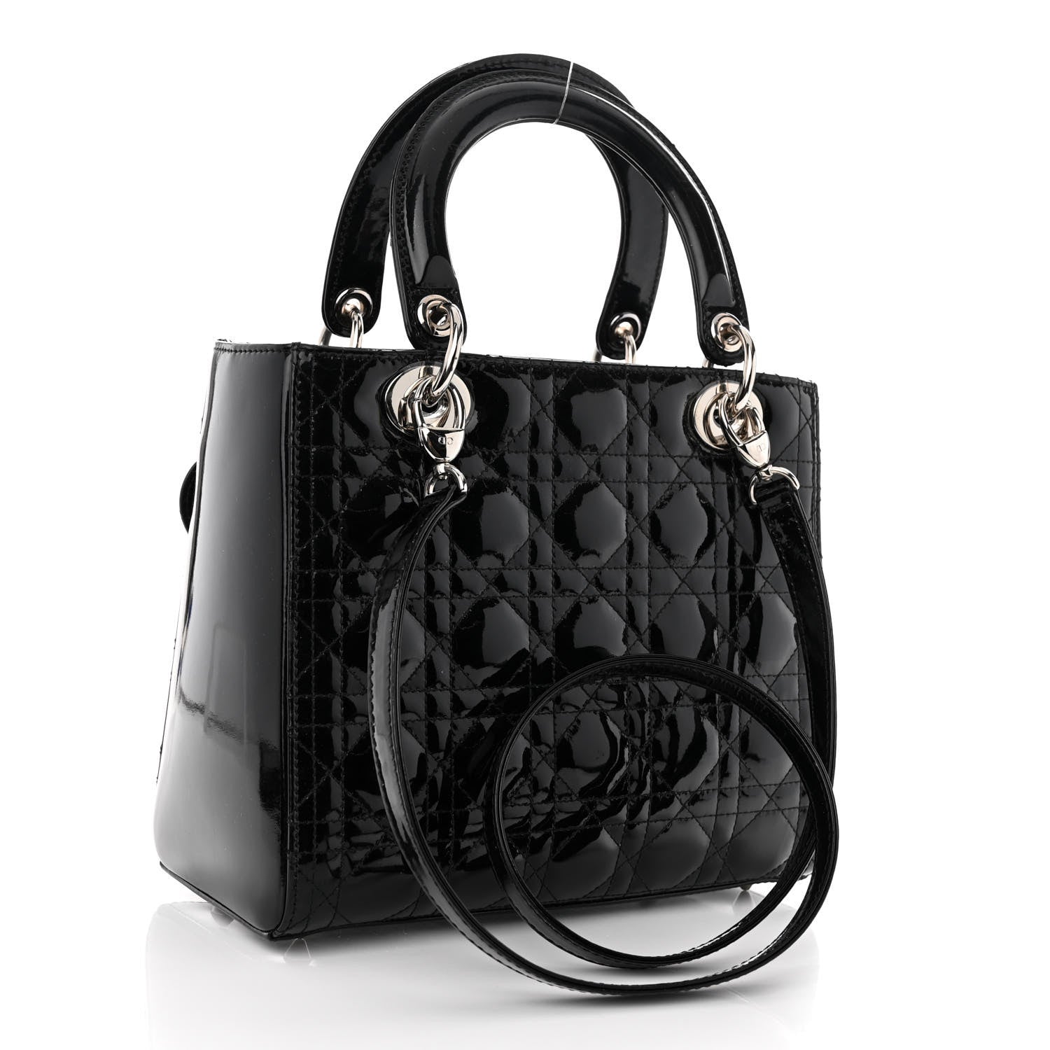 Christian Dior Patent Cannage Medium Lady Dior Black 3 of 10