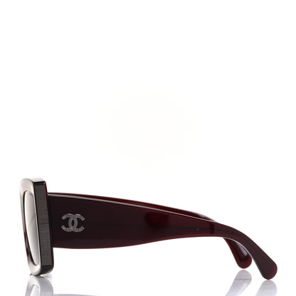 Chanel Acetate Rectangle Sunglasses 5435 Burgundy 3 of 9