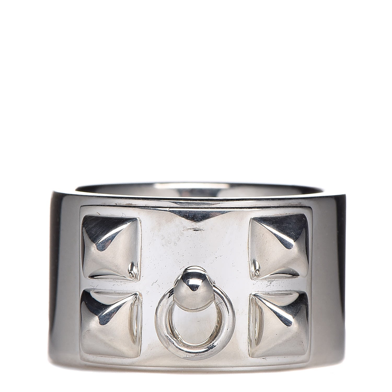 Hermes Sterling Silver Collier De Chien CDC Ring 54 6.75 1 of 5