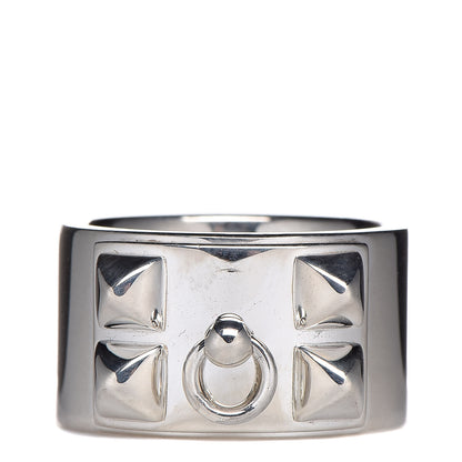 Hermes Sterling Silver Collier De Chien CDC Ring 54 6.75 1 of 5