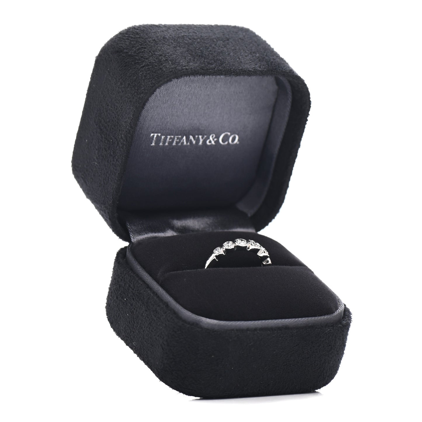 Platinum Diamond Jazz Graduated Band Ring 49 4.75