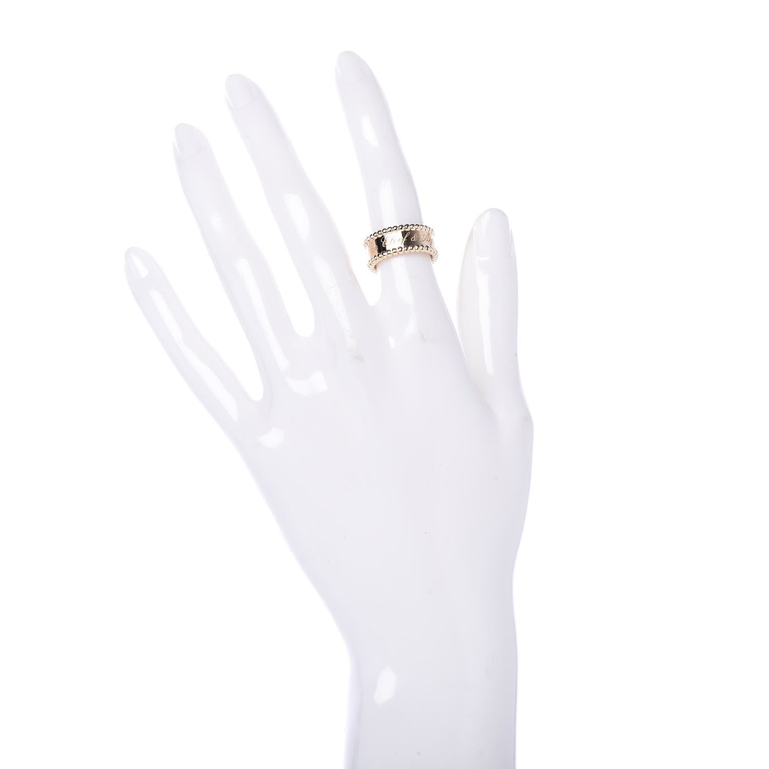 Van Cleef & Arpels 18K Yellow Gold Perlee Signature Ring 47 4.25 2 of 6