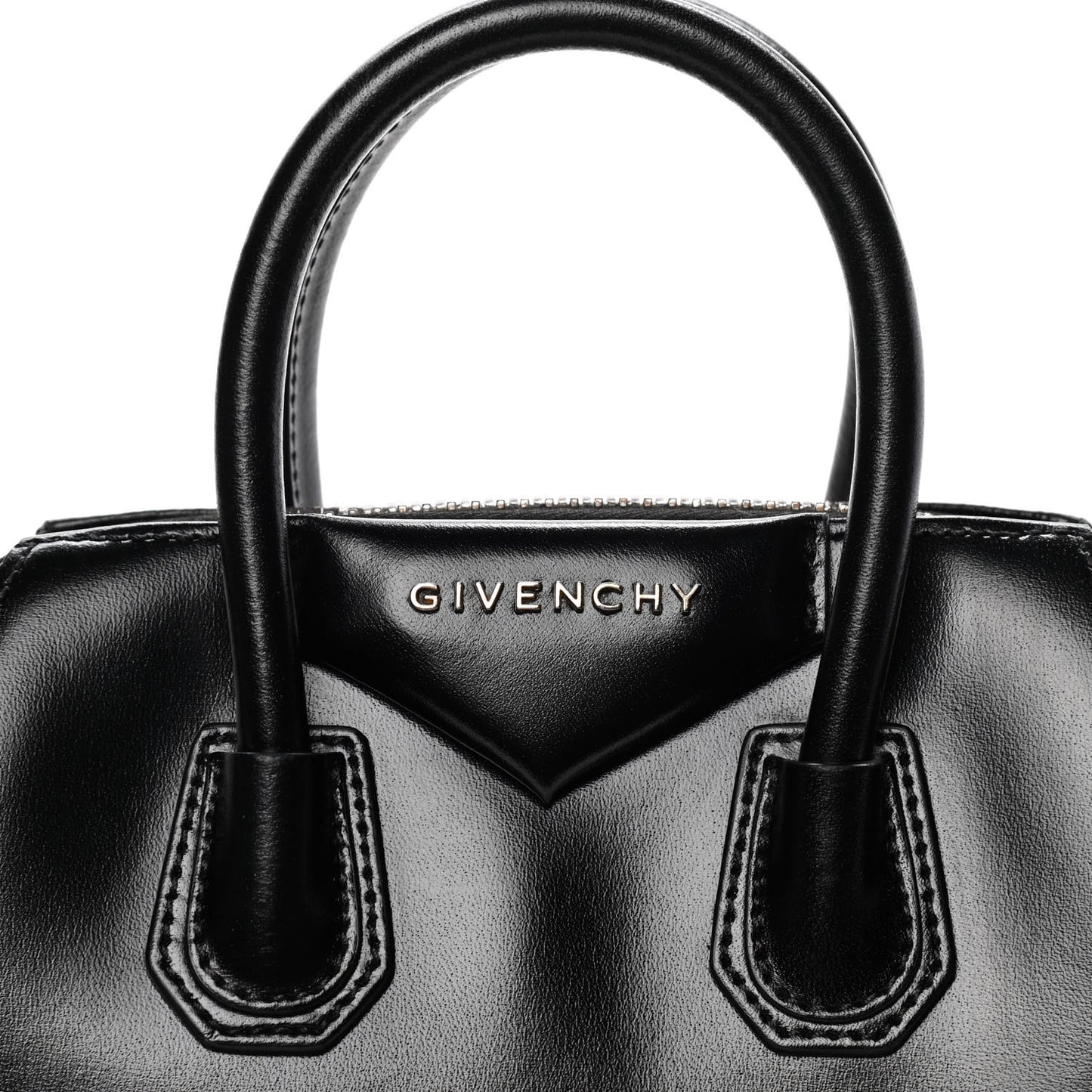 Shiny Lord Calfskin Mini Antigona Black