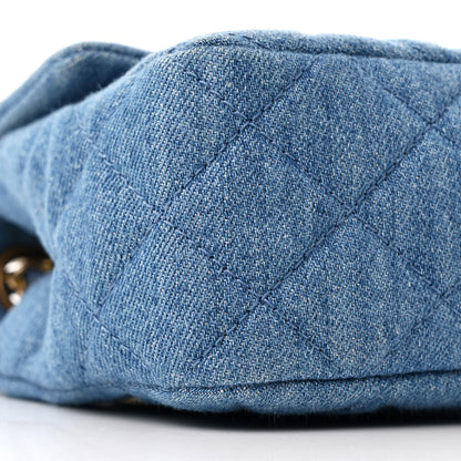 Chanel Denim Quilted Mini Pearl Crush Rectangular Flap Blue 9 of 11