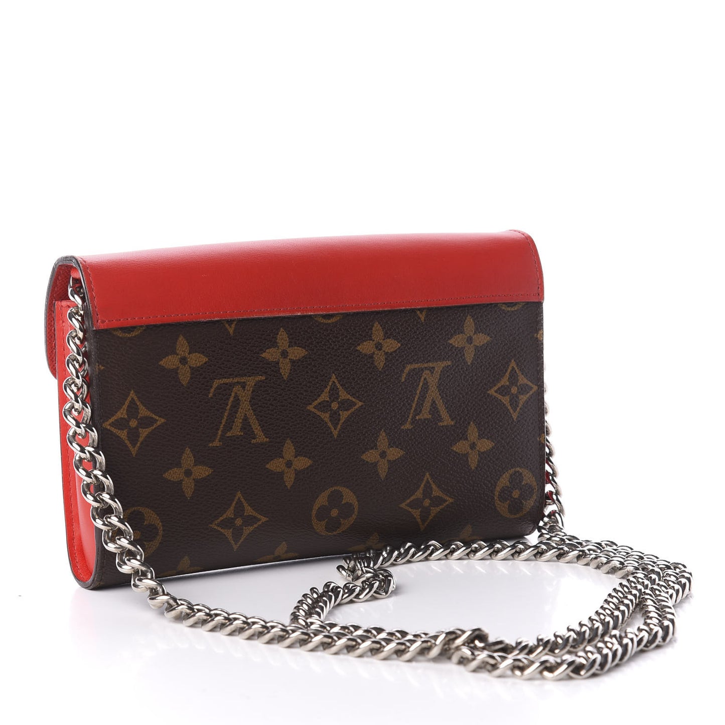 Monogram Tribal Mask Chain Wallet Rouge
