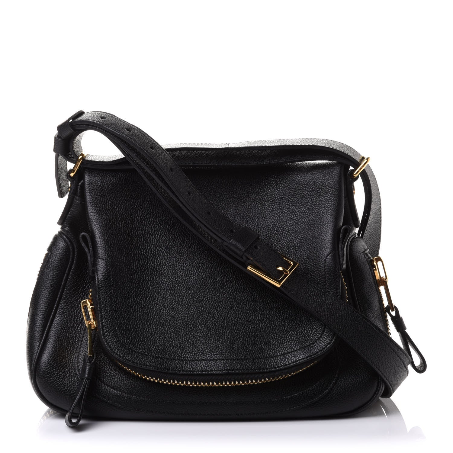 Tom Ford Grained Calfskin Medium Jennifer Crossbody Bag Black 1 of 10