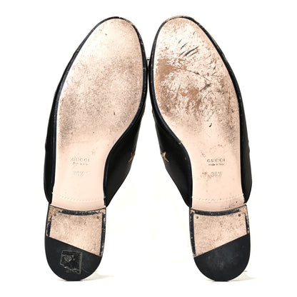 Gucci Goatskin Bee Star Embroidered Womens Princetown Slippers 38.5 Black 7 of 10