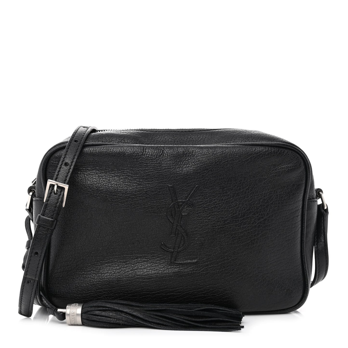 Lambskin Monogram Embossed Small Lou Camera Bag Black