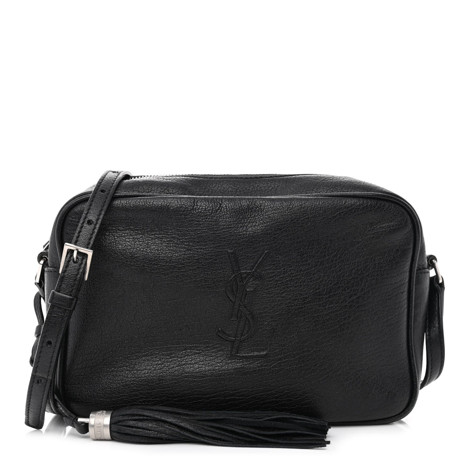 Saint Laurent Lambskin Monogram Embossed Small Lou Camera Bag Black 1 of 12