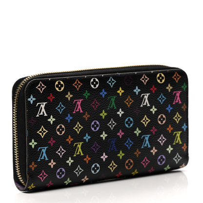 Louis Vuitton Monogram Multicolor Zippy Wallet Black Violet 2 of 6