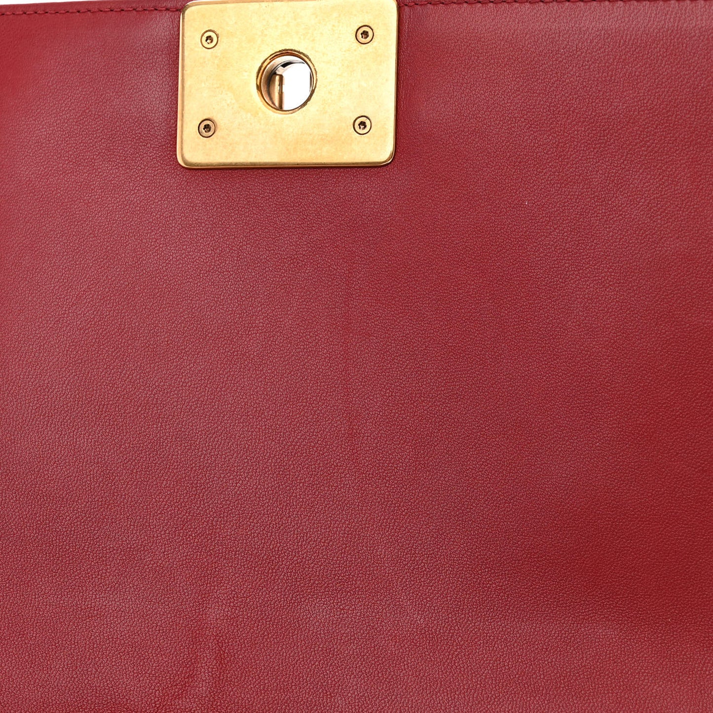 Lambskin Quilted Medium Boy Flap Dark Red