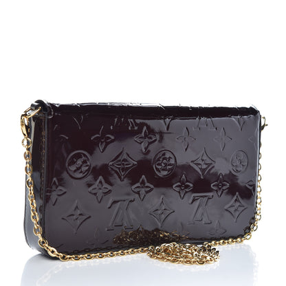Louis Vuitton Vernis Pochette Felicie Chain Wallet Amarante 3 of 9