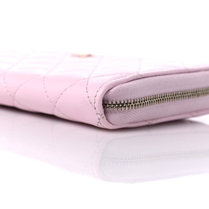 Chanel Caviar Quilted Large Gusset Zip Around Wallet Light Pink 10 of 11