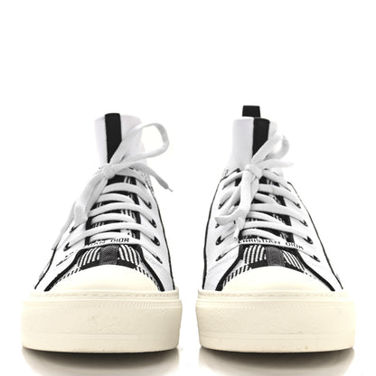 Christian Dior Technical Knit Check'N'Dior Walk'N'Dior High Top Sneakers 40 White Black 3 of 9