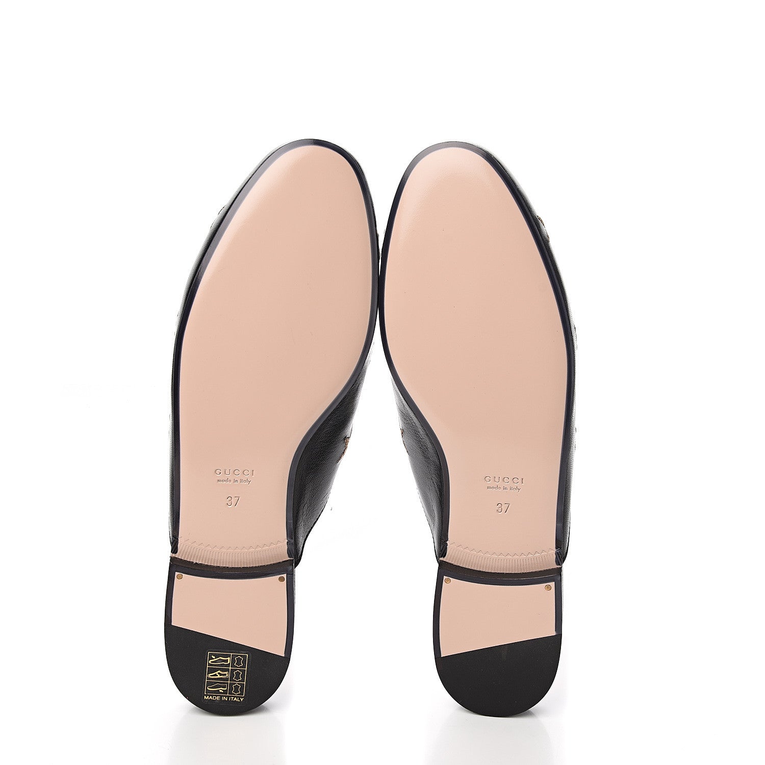 Gucci Goatskin Bee Star Embroidered Womens Princetown Slippers 37 Black 5 of 8