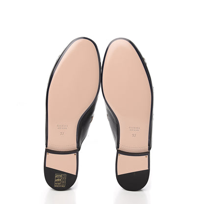 Gucci Goatskin Bee Star Embroidered Womens Princetown Slippers 37 Black 5 of 8