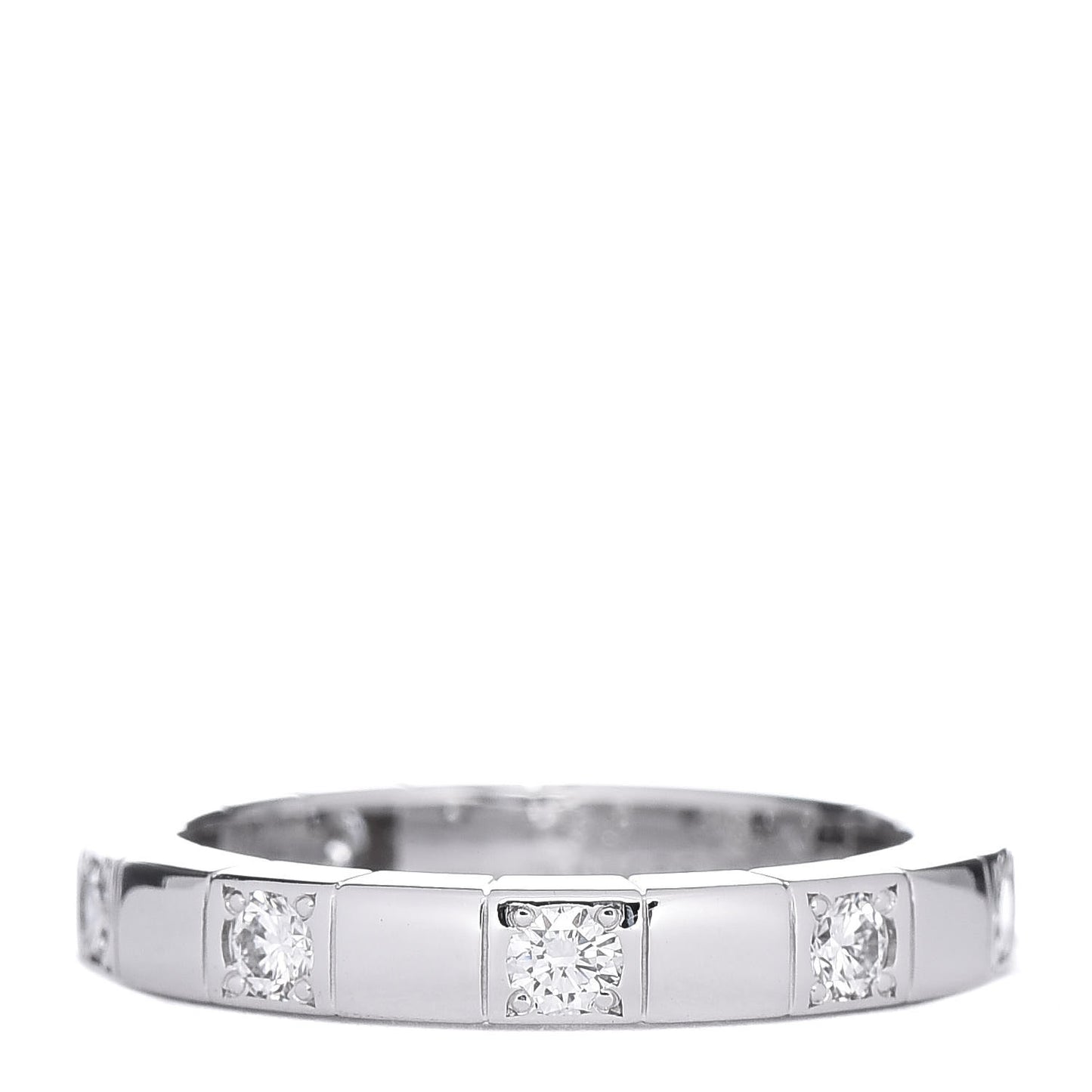 18K White Gold Diamond Half Lanieres Ring 48 4.5