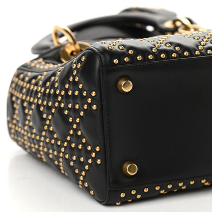 Christian Dior Calfskin Cannage Studded Medium Supple Lady Dior Black 8 of 10