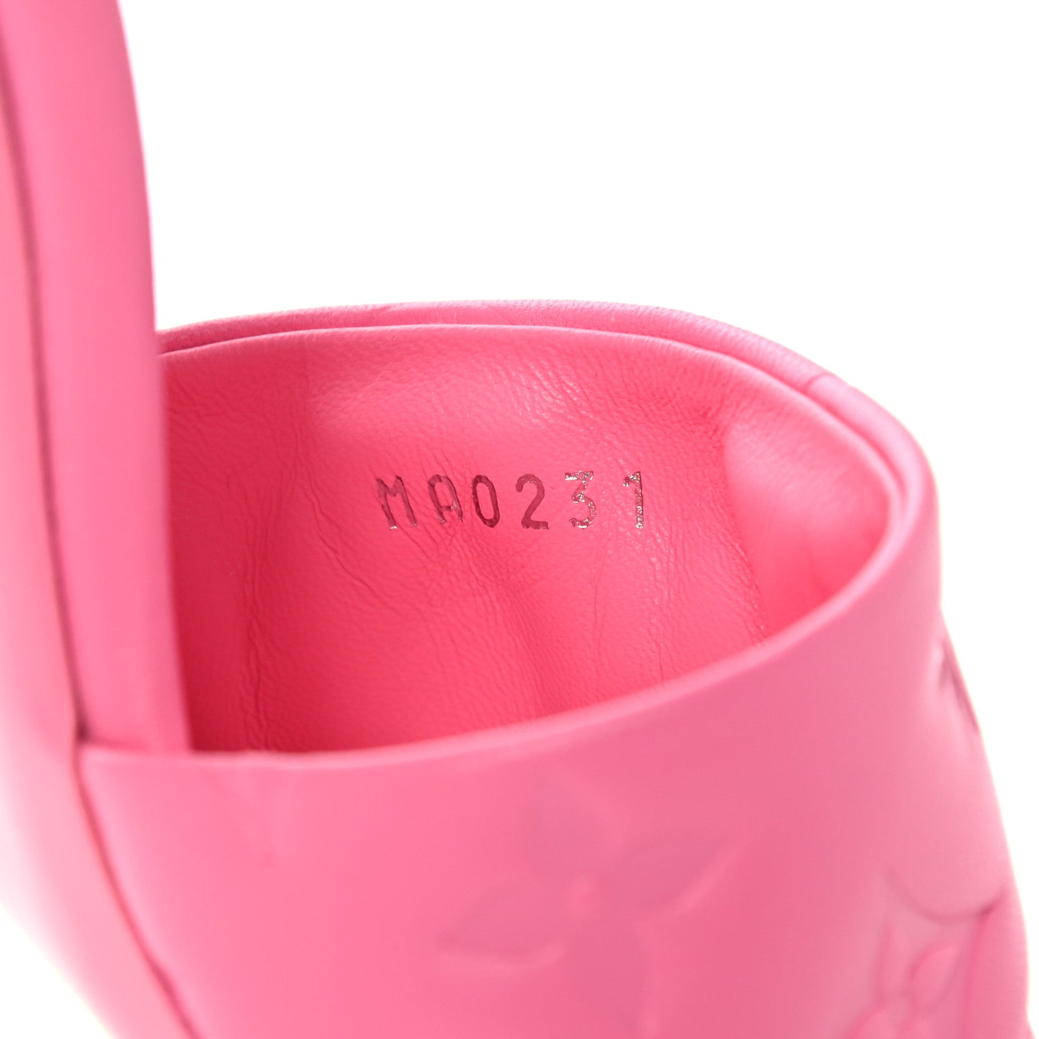 Louis Vuitton Lambskin Embossed Monogram Revival 95mm Mules 39 Rose Pop 8 of 8