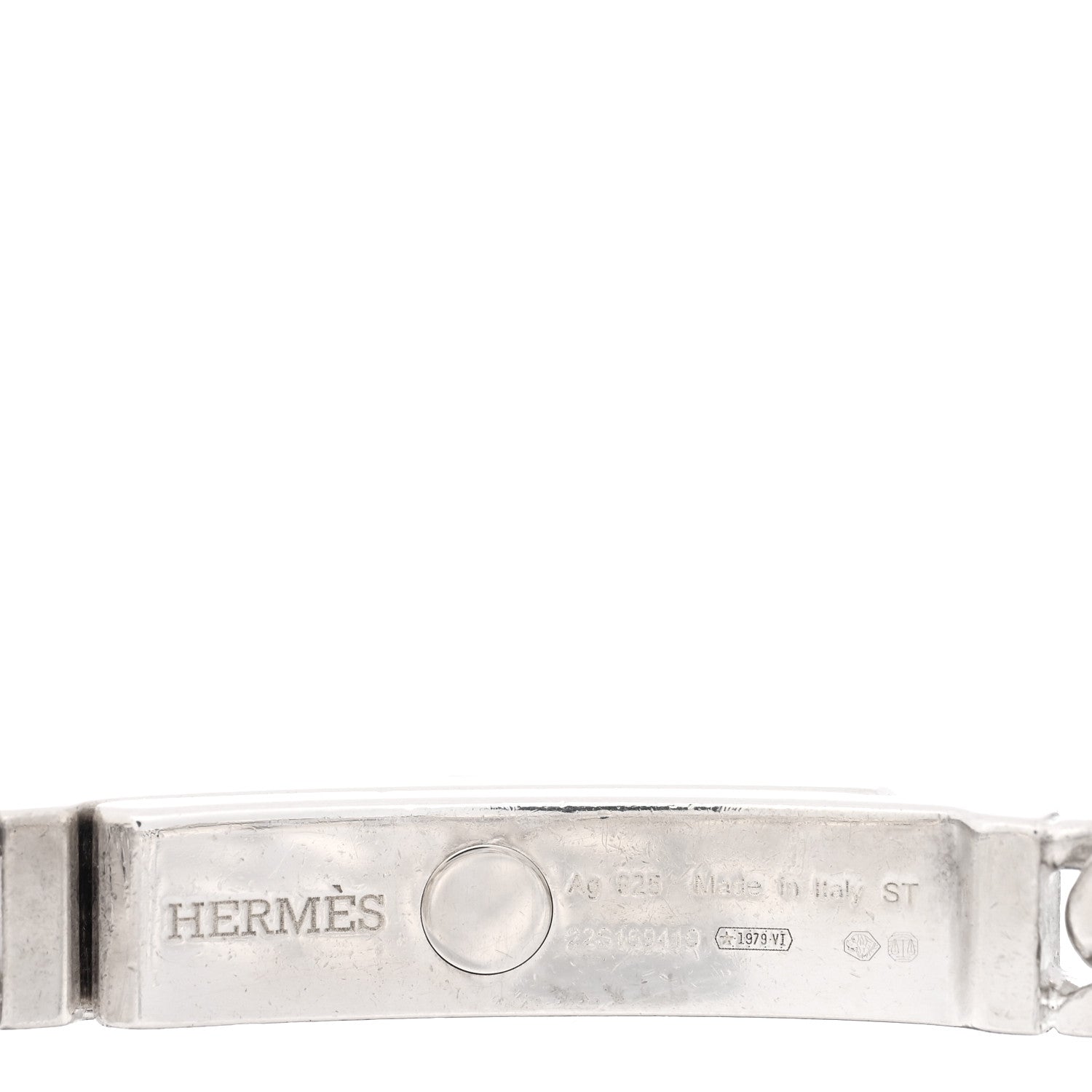 Hermes Sterling Silver TPM Kelly Gourmette Bracelet ST 3 of 4