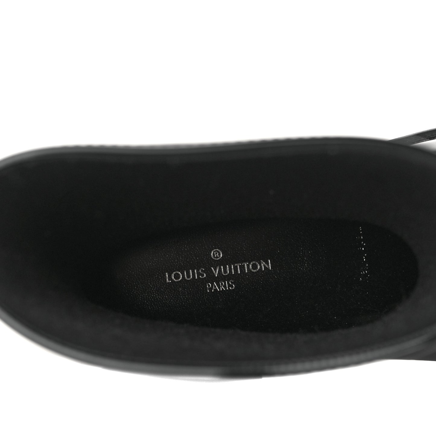 Rubber Embossed Monogram Drops Flat Half Boots 39 Black