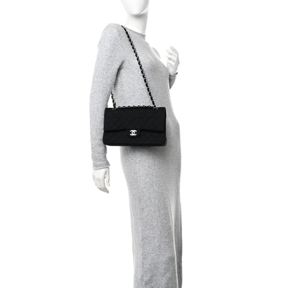 Chanel Jersey Quilted Medium Double Flap Black 2 of 10