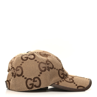 Gucci Monogram Jumbo GG Baseball Hat L 58 Camel Ebony 4 of 10