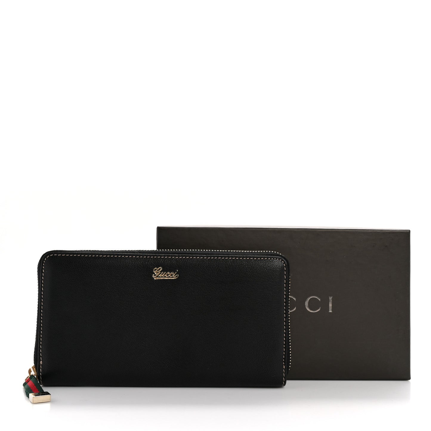 Calfskin Zip Around Capri Wallet Black