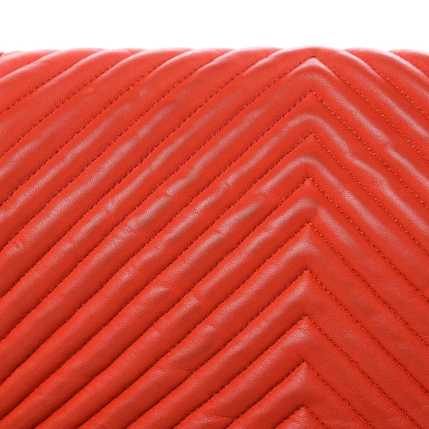 Wrinkled Lambskin Chevron Quilted Medium Boy Flap Orange