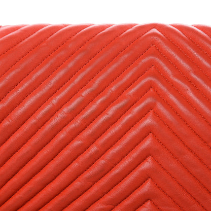Chanel Wrinkled Lambskin Chevron Quilted Medium Boy Flap Orange 13 of 15