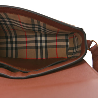 Burberry Calfskin Vintage Check Note Crossbody Bag Tan 5 of 9