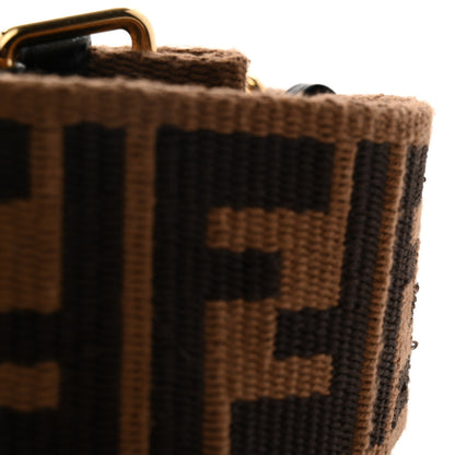 Fendi Ribbon Vitello Century FF 1974 Flat Studded Strap You Fango Marrone Ebano 6 of 6
