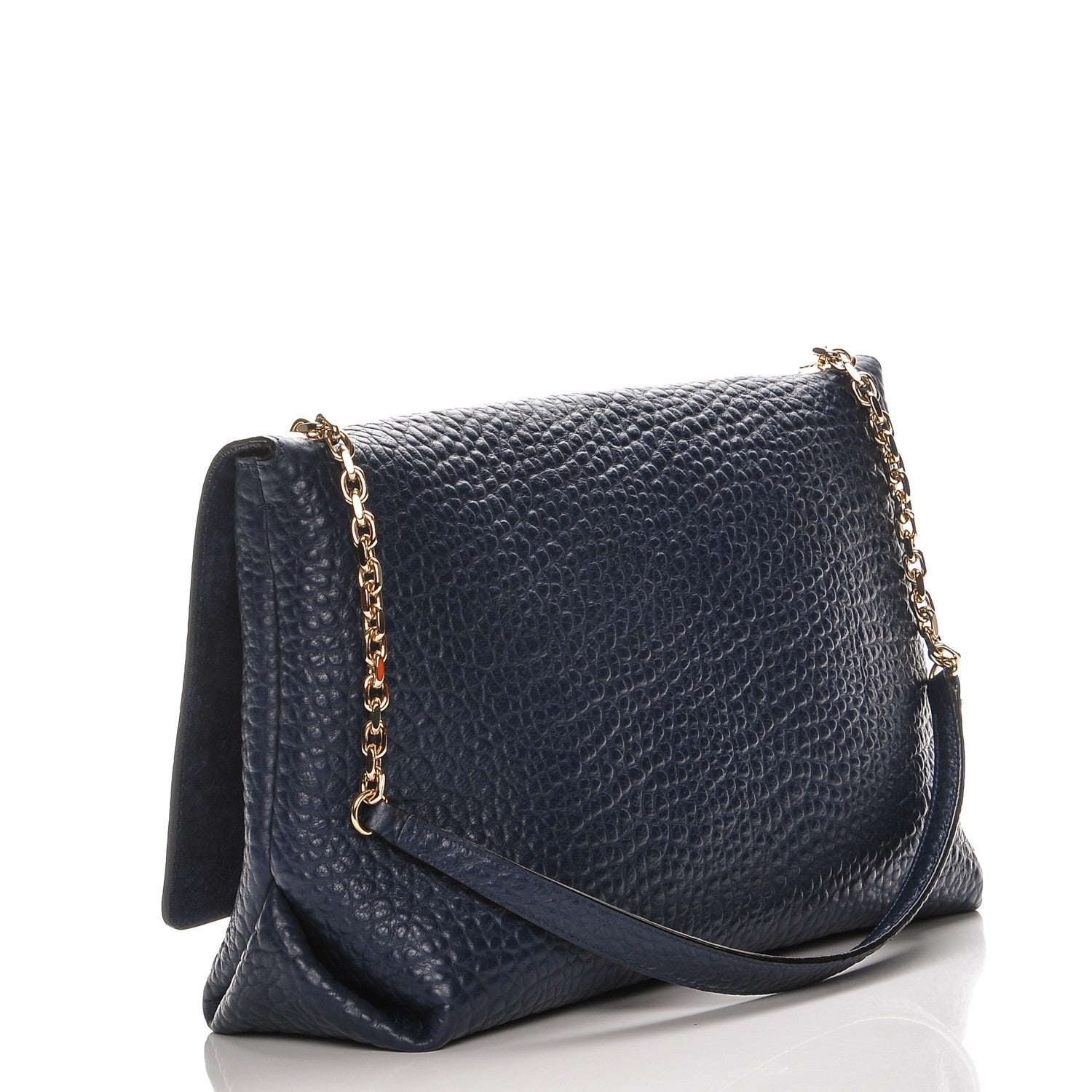Burberry Signature Grain Large Mildenhall Shoulder Bag Blue 4 of 10