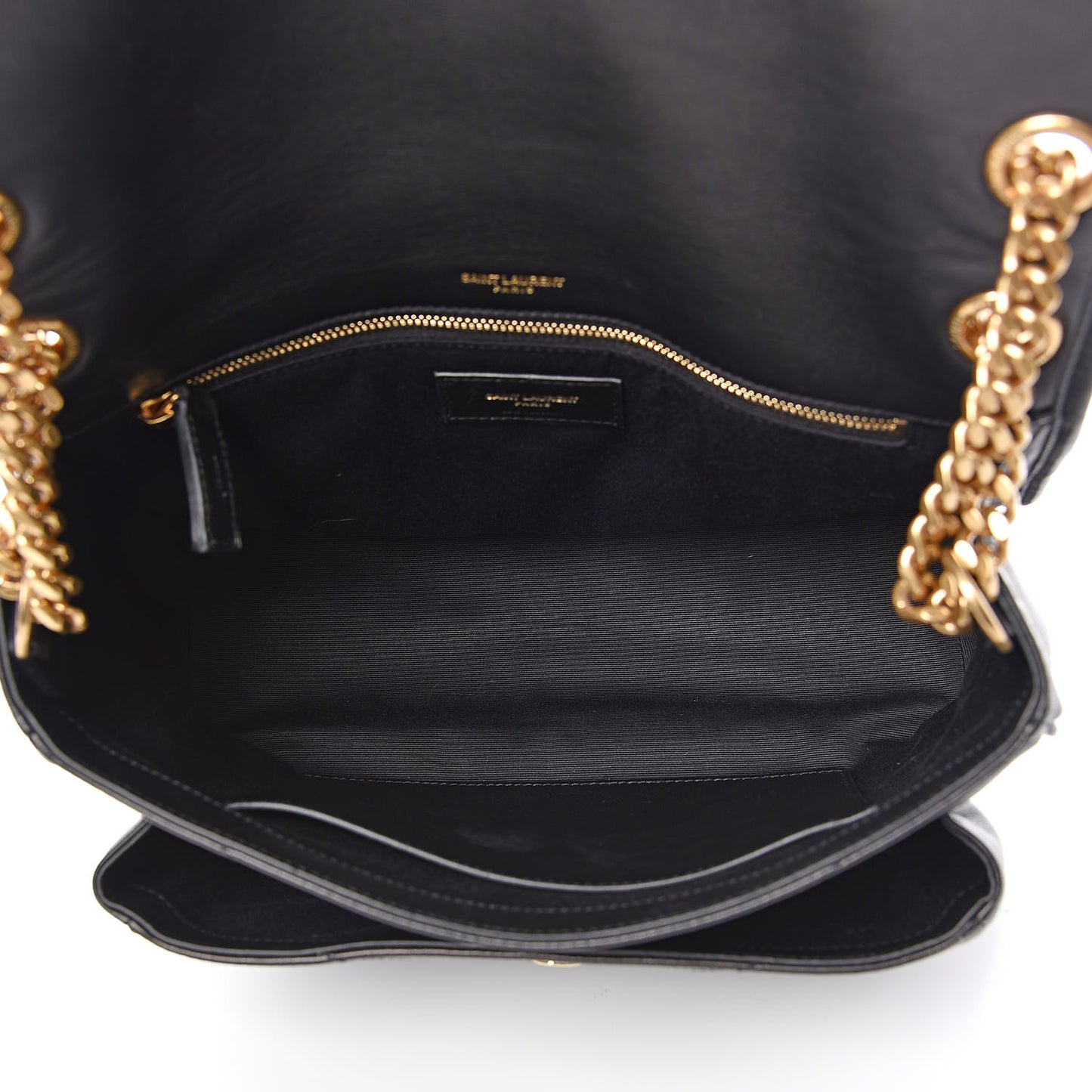Lambskin Matelasse Monogram Medium Niki Chain Satchel Black