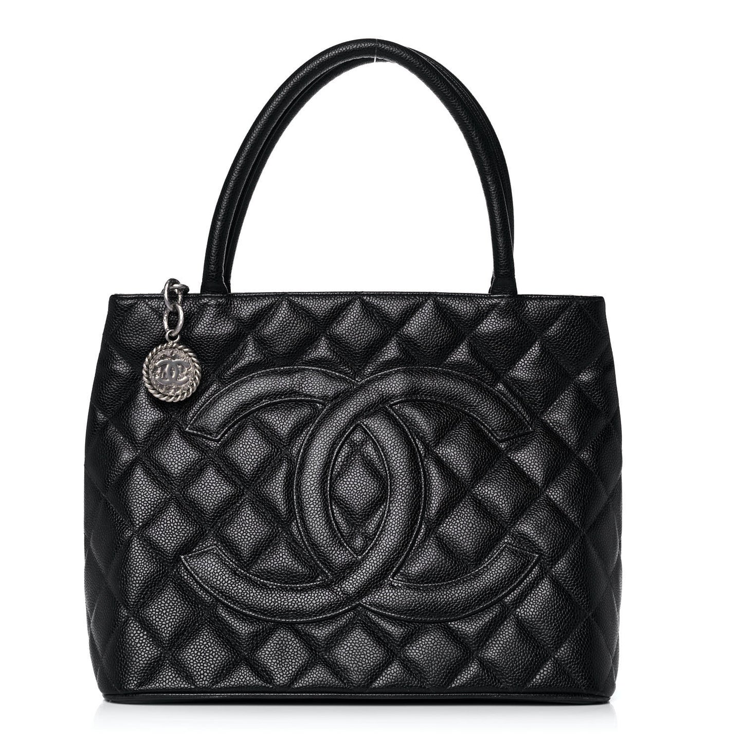 Caviar Quilted Medallion Tote Black